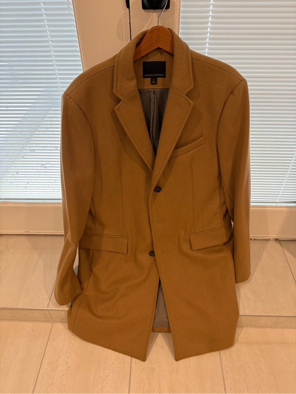 Banana Republic Men's Camel Wool Blend Coat